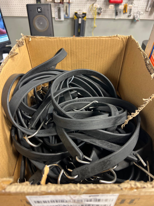 Flat Bungee Cord, 19.8 mm Heavy Duty Bungee Straps with Steel S-Hooks, 32" Elastic Bungee Rope for Cargo, Tarps, Trucks and Tent, Black