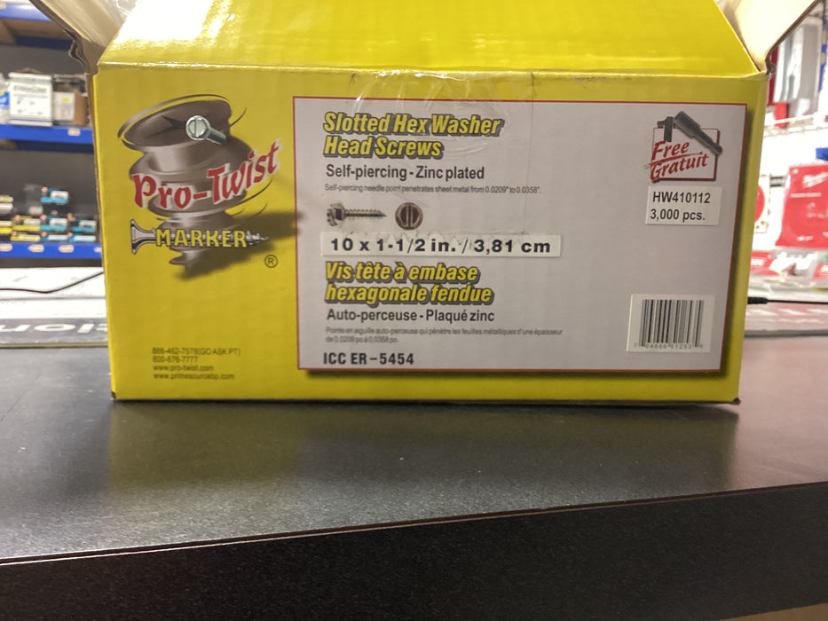 PRO-TWIST Slated Hex Washer Head Screws #10 Size, 1 1/2 in