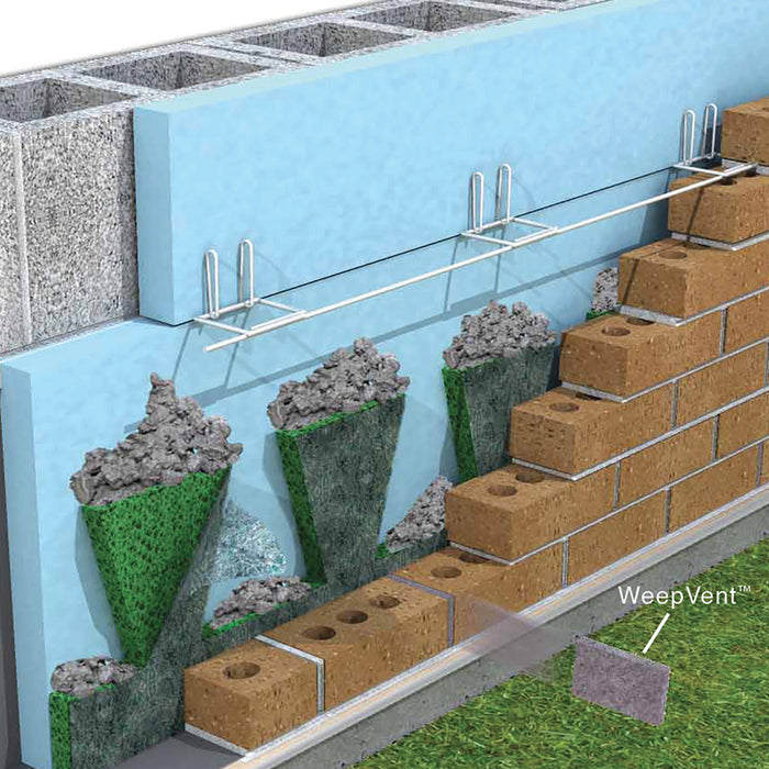 WeepVent FOR MASONRY CAVITY WALLS GRAY 1/2" x 2 5/8" x 3 1/2"